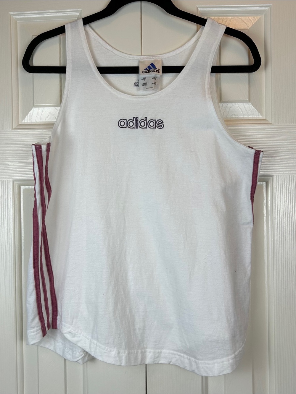 Vintage Y2K Adidas White Embroidered Tank Top